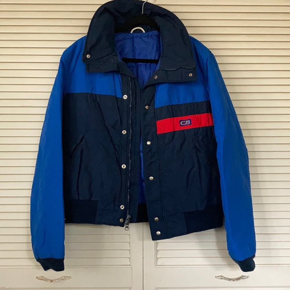 Men’s navy blue inside quilted jacket retro